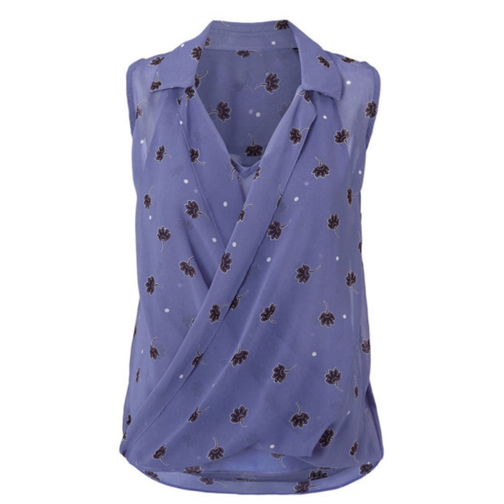 Cabi Crossover Blouse With Removable Matching V Neck Cami